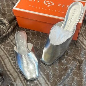 Katy Perry Collections Metallic Silver Mules
